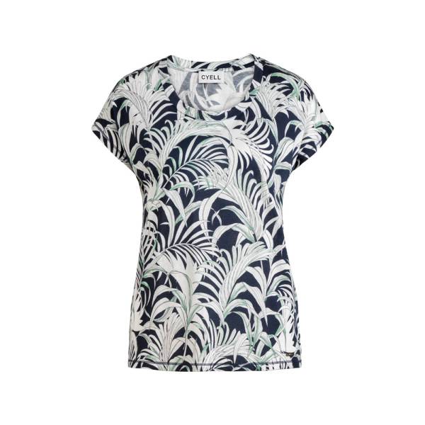 Cyell Dames nachtmode overig Cyell palm leaves shirt short sleeve blauw